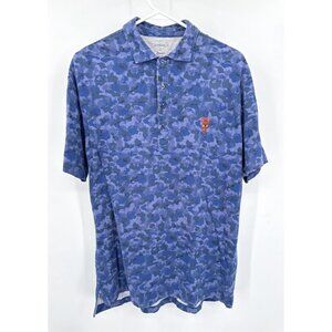 Johnnie O Linxster‎ Shirt Mens L Blue Camo Naples National Golf